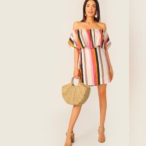 Audrey 3+1 Linen Blend Striped mini dress size S